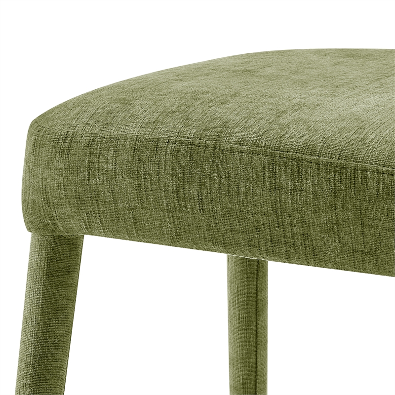 New Pacific Direct Rylee KD Chenille Backless Counter Stool in Green (Set of 2)