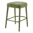 New Pacific Direct Rylee KD Chenille Backless Counter Stool in Green (Set of 2)