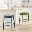 New Pacific Direct Rylee KD Chenille Backless Counter Stool in Blue (Set of 2)