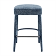 New Pacific Direct Rylee KD Chenille Backless Counter Stool in Blue (Set of 2)