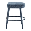 New Pacific Direct Rylee KD Chenille Backless Counter Stool in Blue (Set of 2)