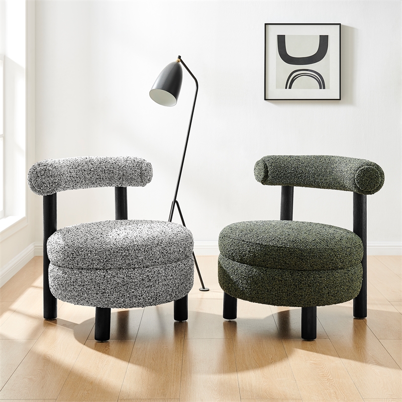 NPD Furniture Esther Boucle Accent Chair in Speckled Green