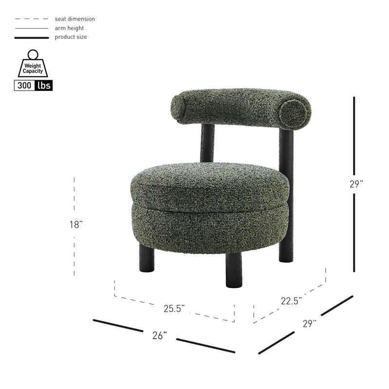 NPD Furniture Esther Boucle Accent Chair in Speckled Green
