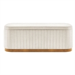 New Pacific Direct Clinton Chenille Storage Bench in Seneca Beige