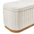 New Pacific Direct Clinton Chenille Storage Bench in Seneca Beige