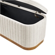New Pacific Direct Clinton Chenille Storage Bench in Seneca Beige