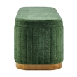 NPD Furniture Clinton Chenille Storage Bench in Seneca Green