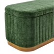 NPD Furniture Clinton Chenille Storage Bench in Seneca Green