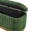 NPD Furniture Clinton Chenille Storage Bench in Seneca Green
