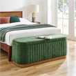 NPD Furniture Clinton Chenille Storage Bench in Seneca Green