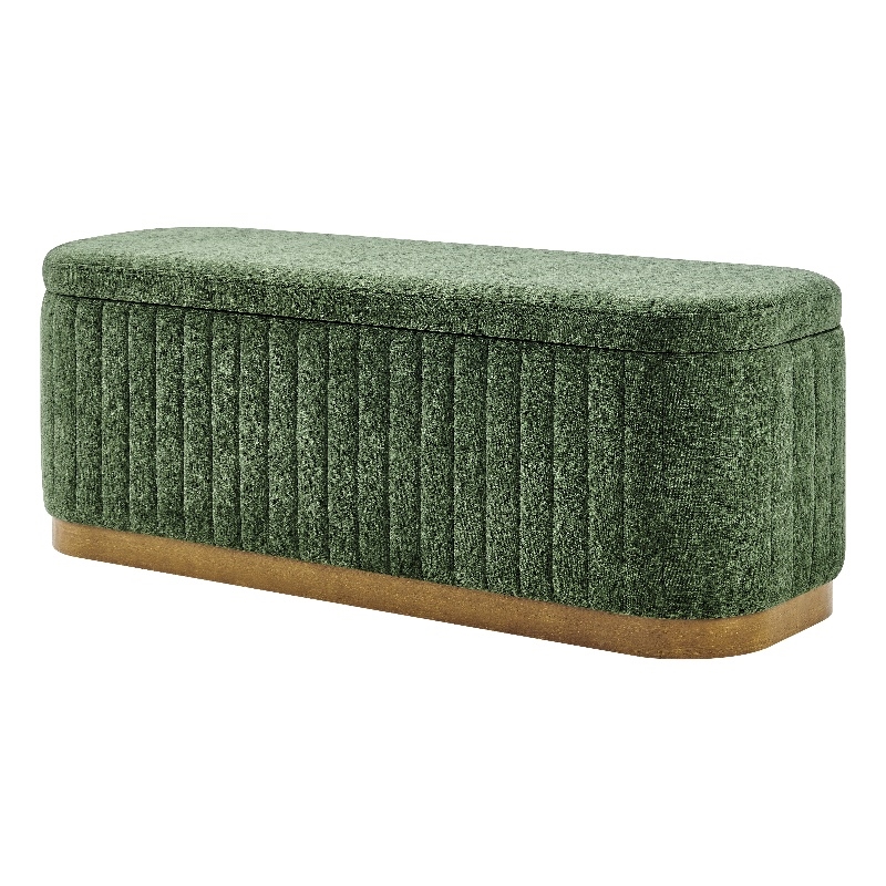 New Pacific Direct Clinton Chenille Storage Bench in Seneca Green