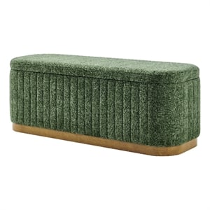 NPD Furniture Clinton Chenille Storage Bench in Seneca Green