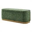 NPD Furniture Clinton Chenille Storage Bench in Seneca Green