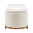 NPD Furniture Ayleen Chenille Storage Bench in Seneca Beige