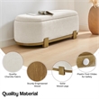 NPD Furniture Ayleen Chenille Storage Bench in Seneca Beige