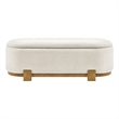 NPD Furniture Ayleen Chenille Storage Bench in Seneca Beige