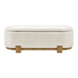 NPD Furniture Ayleen Chenille Storage Bench in Seneca Beige