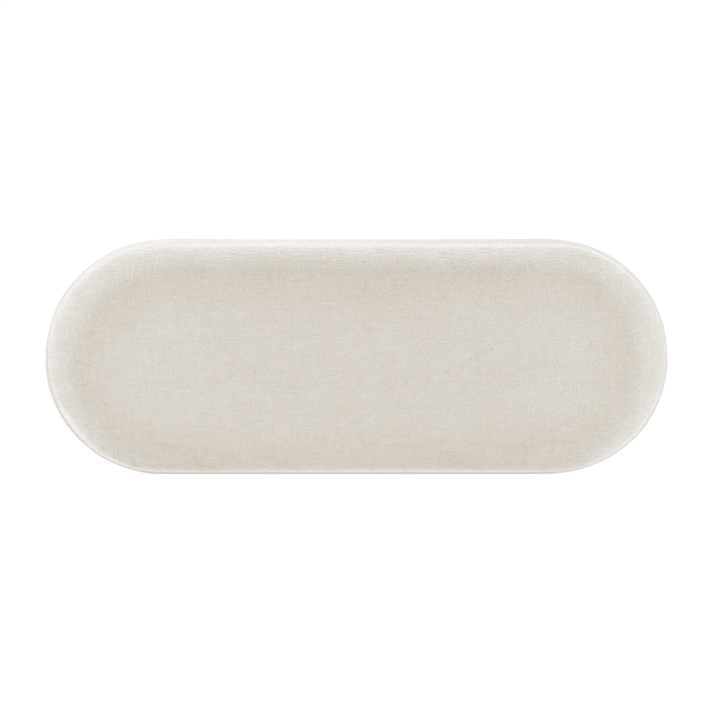 NPD Furniture Ayleen Chenille Storage Bench in Seneca Beige