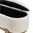NPD Furniture Ayleen Chenille Storage Bench in Seneca Beige