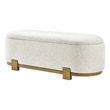 NPD Furniture Ayleen Chenille Storage Bench in Seneca Beige