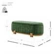 NPD Furniture Ayleen Chenille Storage Bench in Seneca Green