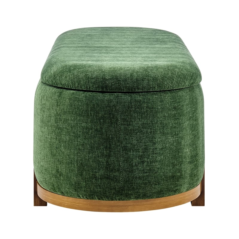 NPD Furniture Ayleen Chenille Storage Bench in Seneca Green