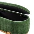NPD Furniture Ayleen Chenille Storage Bench in Seneca Green