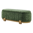 NPD Furniture Ayleen Chenille Storage Bench in Seneca Green