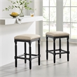 NPD Furniture Ernie KD Linen Counter Stool Black Wood Legs (Set of 2)