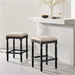 NPD Furniture Ernie KD Linen Counter Stool Black Wood Legs (Set of 2)