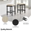 NPD Furniture Ernie KD Linen Counter Stool Black Wood Legs (Set of 2)