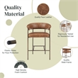 NPD Furniture Kaiden KD Faux Leather Counter Stool in Brown (Set of 2)