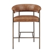 NPD Furniture Kaiden KD Faux Leather Counter Stool in Brown (Set of 2)