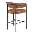 NPD Furniture Kaiden KD Faux Leather Counter Stool in Brown (Set of 2)