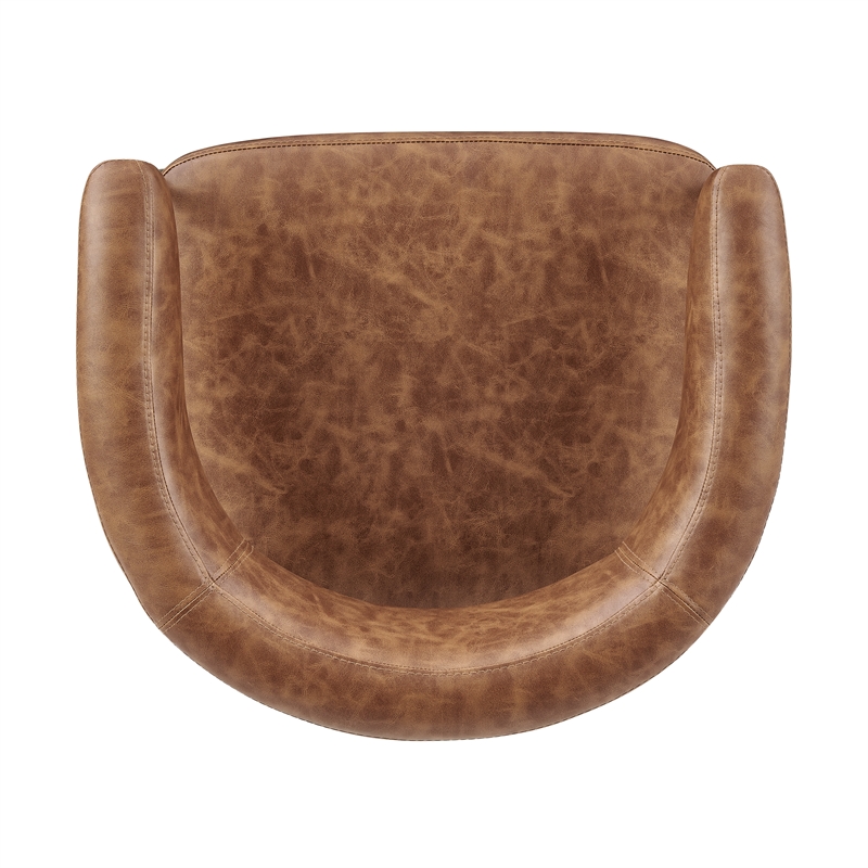 NPD Furniture Kaiden KD Faux Leather Counter Stool in Brown (Set of 2)