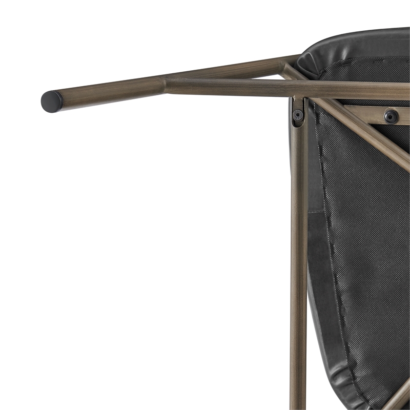 NPD Furniture Kaiden KD Faux Leather Counter Stool in Cano Black (Set of 2)