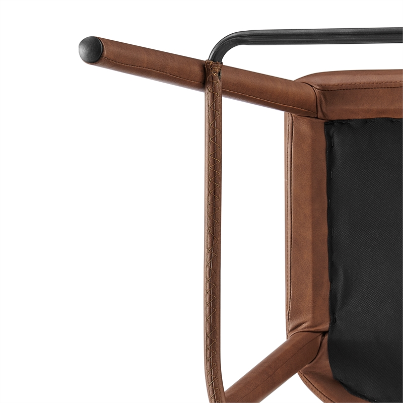 New Pacific Direct Rylee KD Faux Leather Backless Counter Stool (Set of 2)