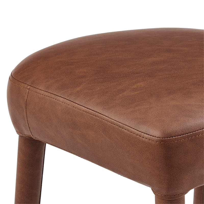 New Pacific Direct Rylee KD Faux Leather Backless Counter Stool (Set of 2)