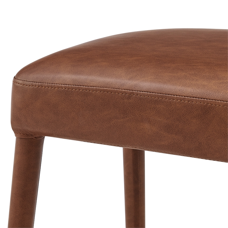 New Pacific Direct Rylee KD Faux Leather Backless Counter Stool (Set of 2)