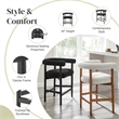 NPD Furniture Keanu Boucle Counter Stool Black Legs in Stanton Black