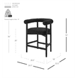 NPD Furniture Keanu Boucle Counter Stool Black Legs in Stanton Black