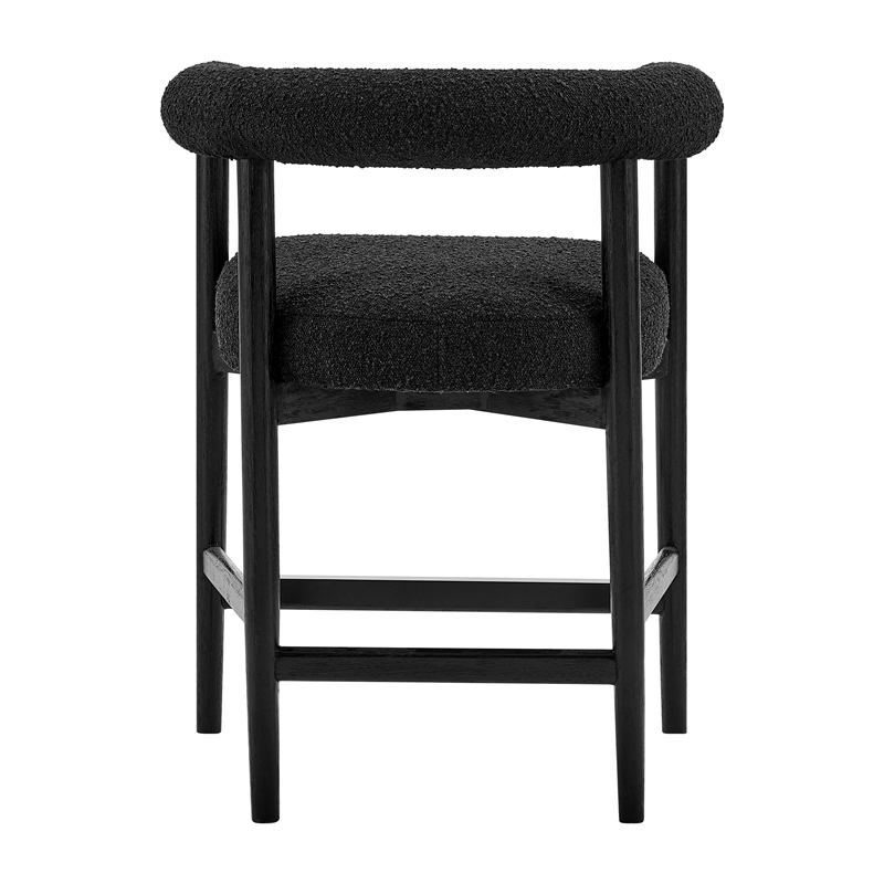 NPD Furniture Keanu Boucle Counter Stool Black Legs in Stanton Black