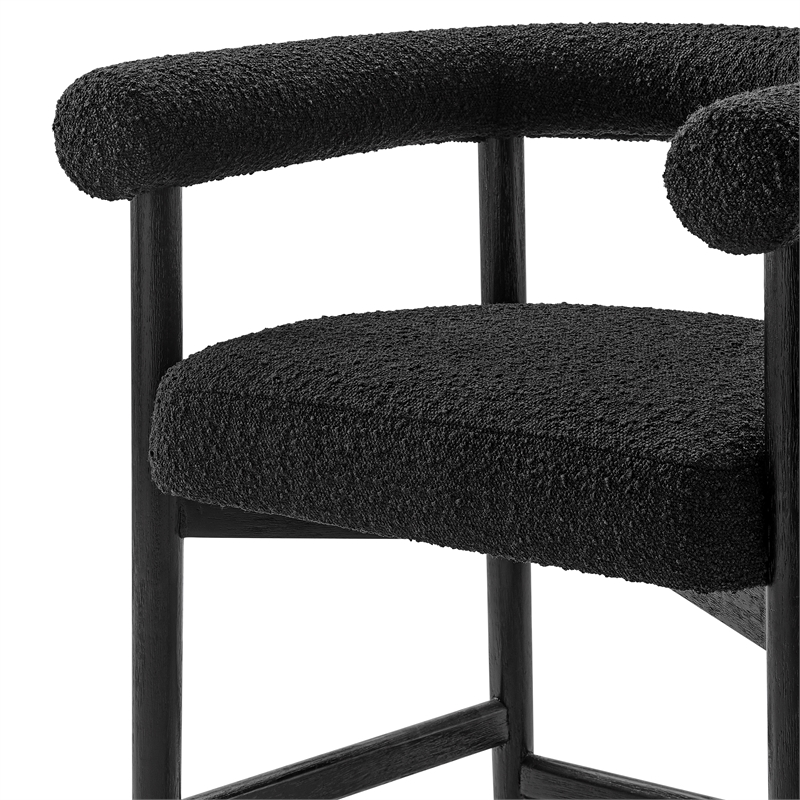 NPD Furniture Keanu Boucle Counter Stool Black Legs in Stanton Black