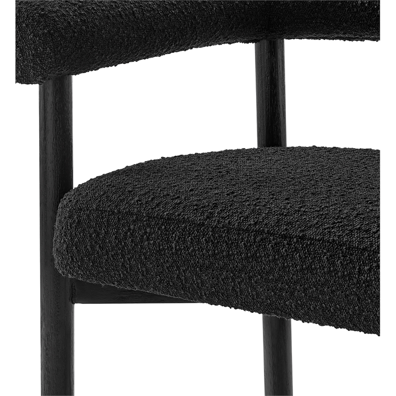 NPD Furniture Keanu Boucle Counter Stool Black Legs in Stanton Black