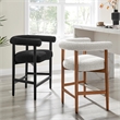 NPD Furniture Keanu Boucle Counter Stool Black Legs in Stanton Black