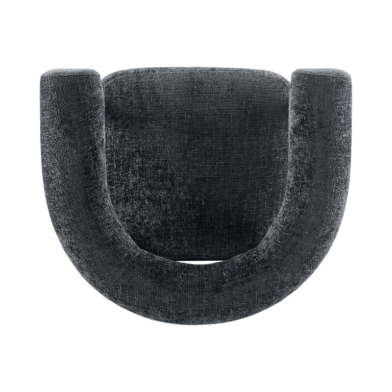 New Pacific Direct Vincent Chenille Accent Arm Chair Black Legs in Charcoal