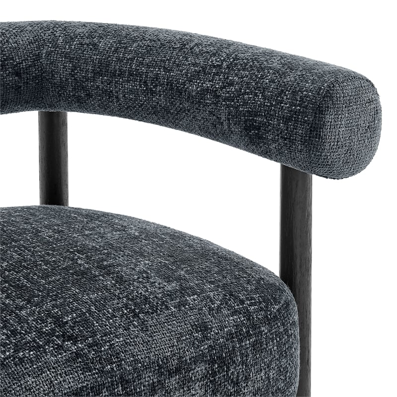 New Pacific Direct Vincent Chenille Accent Arm Chair Black Legs in Charcoal