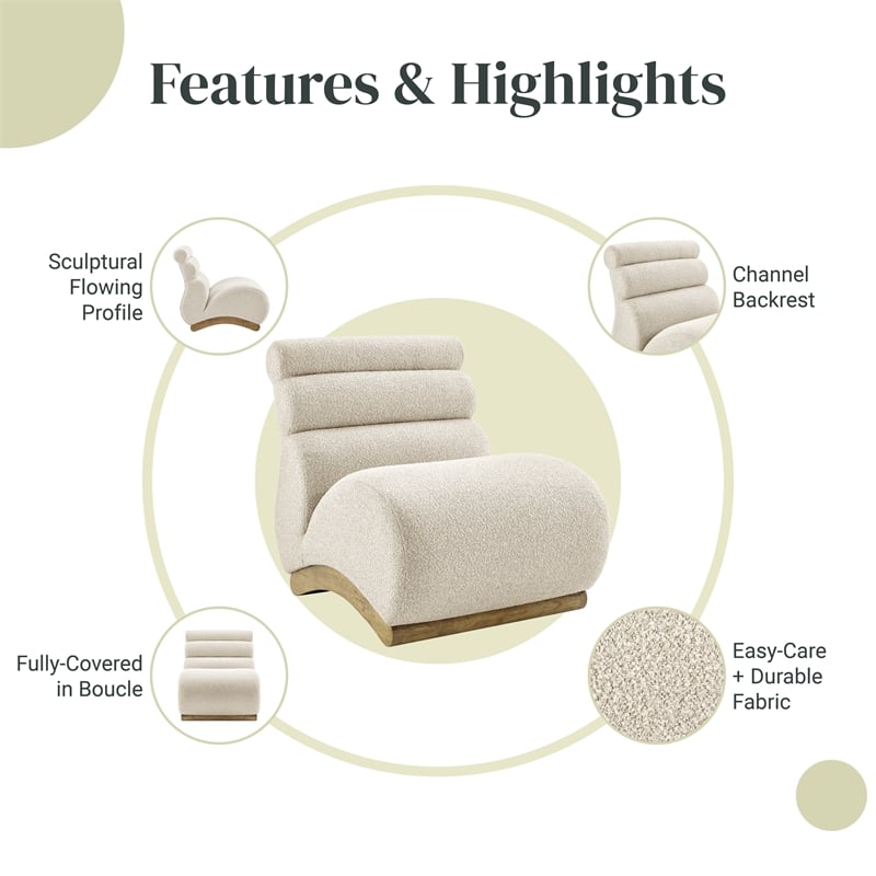 NPD Furniture Lucius Boucle Accent Chair in Milford Beige