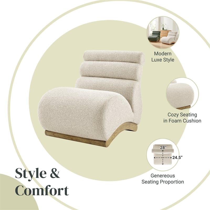 NPD Furniture Lucius Boucle Accent Chair in Milford Beige