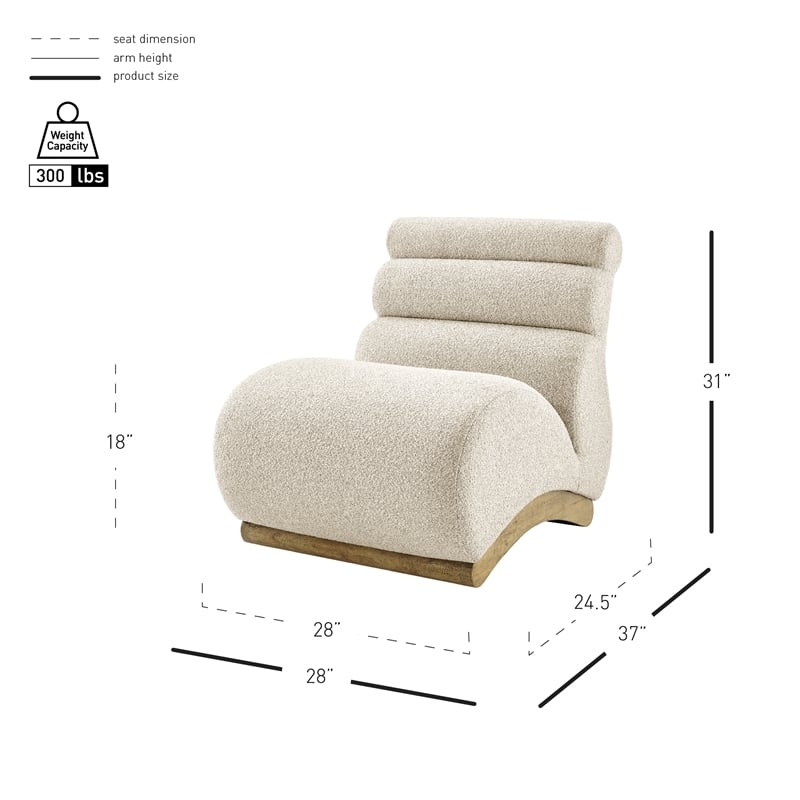 NPD Furniture Lucius Boucle Accent Chair in Milford Beige